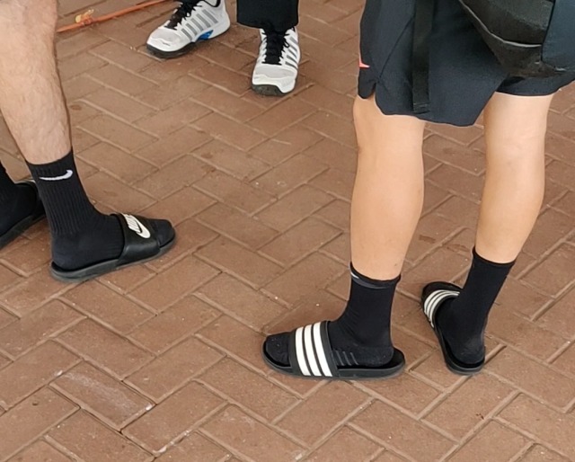 nike socks with slides