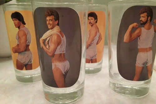 collectorsweekly:Sip ‘N Strip glasses made by Spencer’s Gifts,...