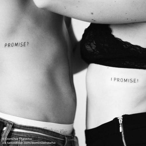 By Dominik TheWho, done in Berlin. http://ttoo.co/p/211591 small;matching;matching tattoos for couples;languages;promise;rib;tiny;love;ifttt;little;dominikthewho;english;couple;english word;word;fine line;line art