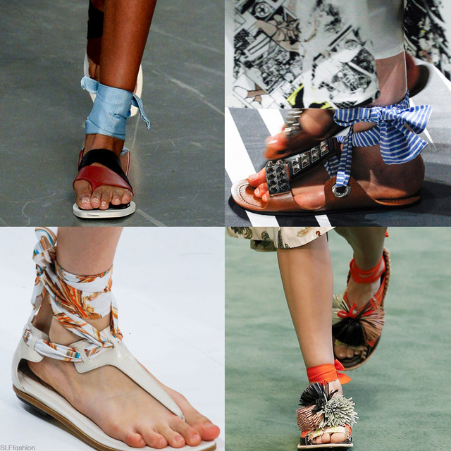 Shoes Trend for SS18 “The Scarf”: Scarf lace...