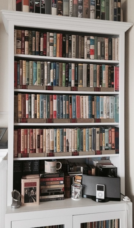 macrolit:Morning light reaches my vintage Modern Library...