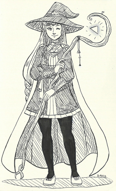 scribbly-z-raid:Inktober day 5!I drew Zelda as a witch but I...