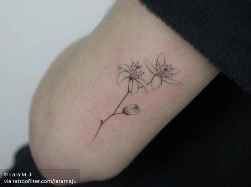 By Lara M. J., done at Coco Schwarz, Hamburg.... flower;small;tricep;hand poked;facebook;nature;twitter;laramaju;lime blossom