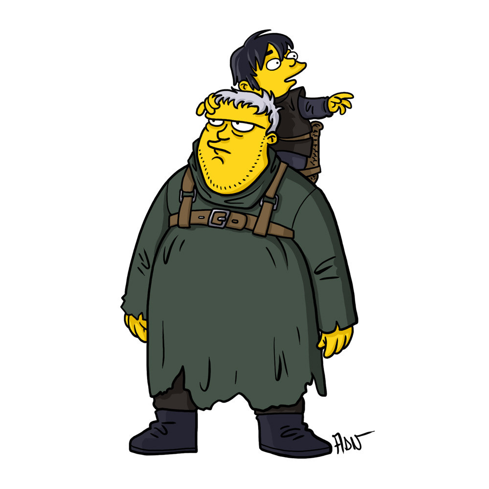 Simpsonized Hodor And Bran Stark From Game Of Thrones