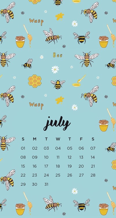 emmastudies:July Bee and Wasp WallpapersHere are two monthly...