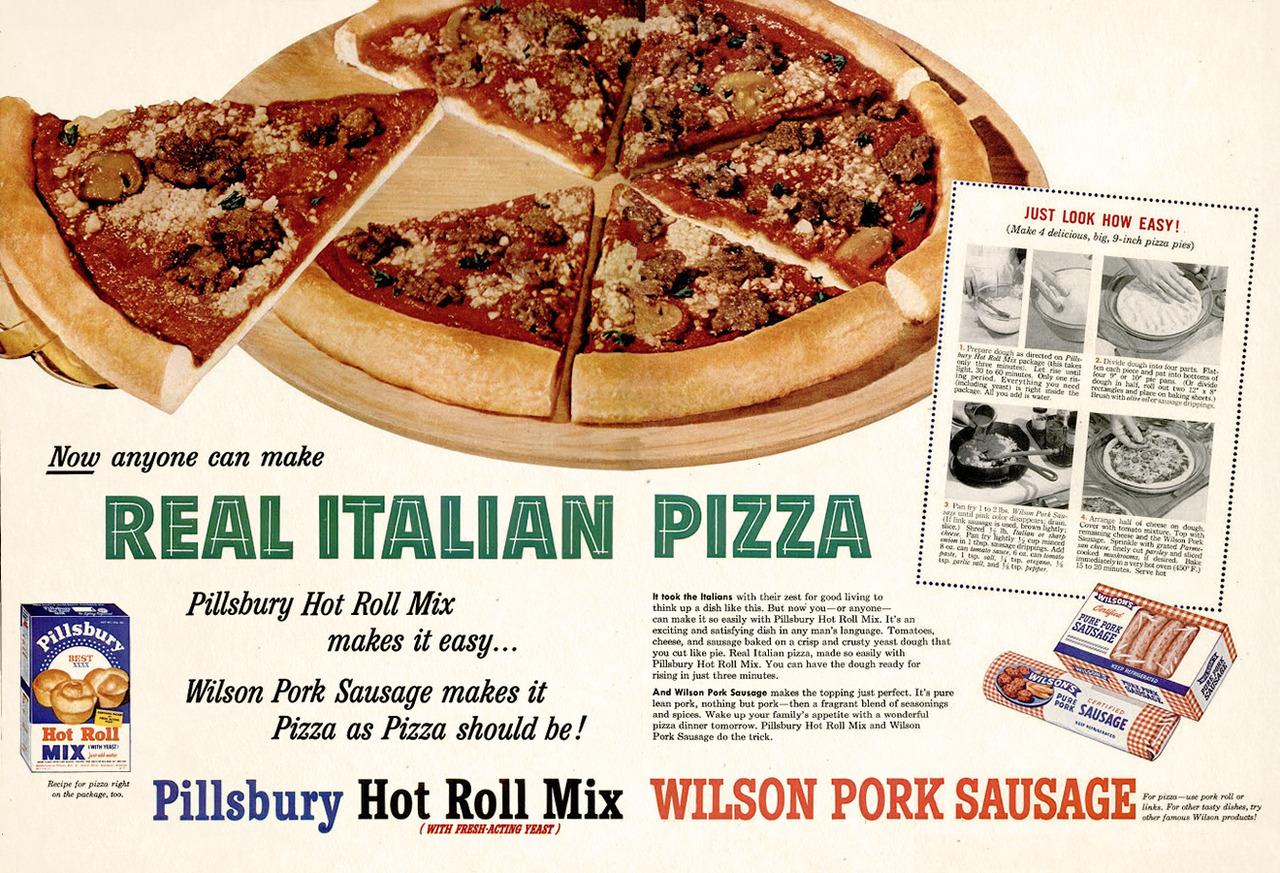 Pillsbury Hot Roll Mix and Wilson Pork Sausage - 1955
