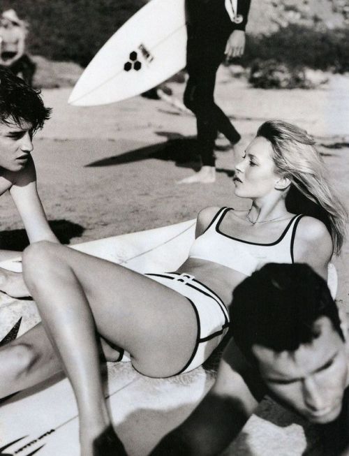 niuniuyork:“The Surf Report”Kate Moss by Mario Testino for...