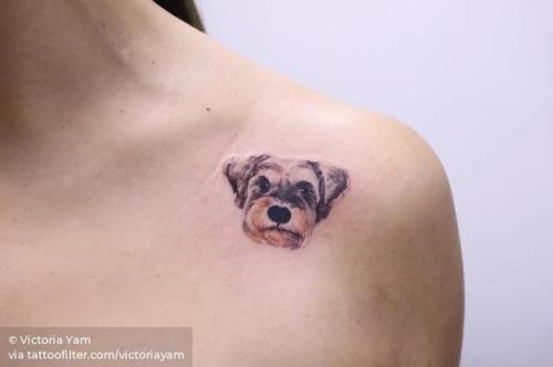 Tattoo tagged with: schnauzer, small, pet, dog, patriotic, animal, watercolor, germany, facebook, twitter, victoriayam, shoulder, illustrative