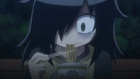 anime girl eating noodles | Tumblr