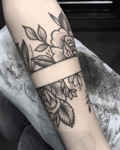 flower tattoo band