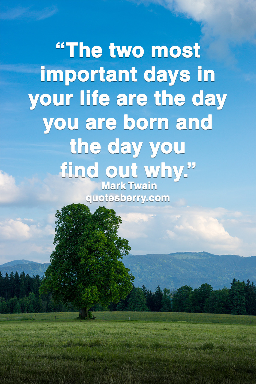 The two most important days in your life are the... | QuotesBerry ...