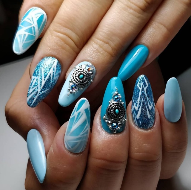 Blue And White Manicure Tumblr