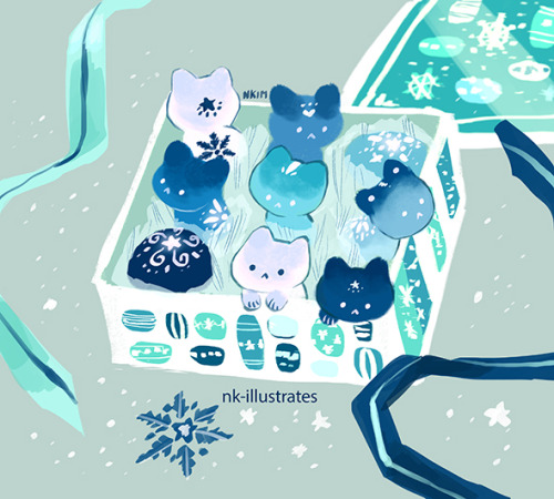 nkim-doodles:Cat Ornaments.