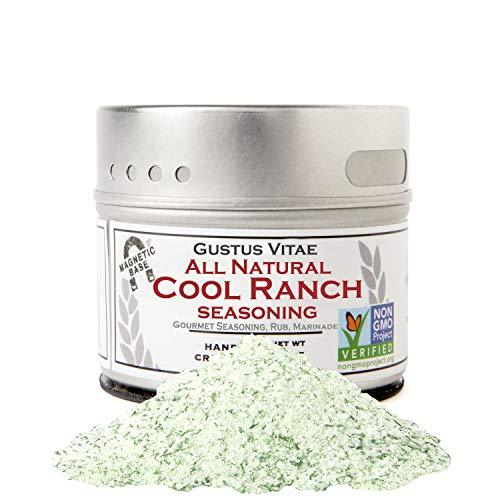 All Natural Cool Ranch Seasoning - Authentic Artisanal Gourmet Spice Mix - Non GMO Project Verified - 2 oz - Small Batch - Magnetic Tin - Gustus Vitae