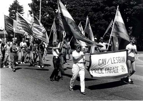 Vancouver Pride Parade, 1986. Photo from the B.C. Gay and...