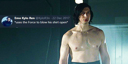 stripperskywalker:kylo ren + emo kylo ren twitter