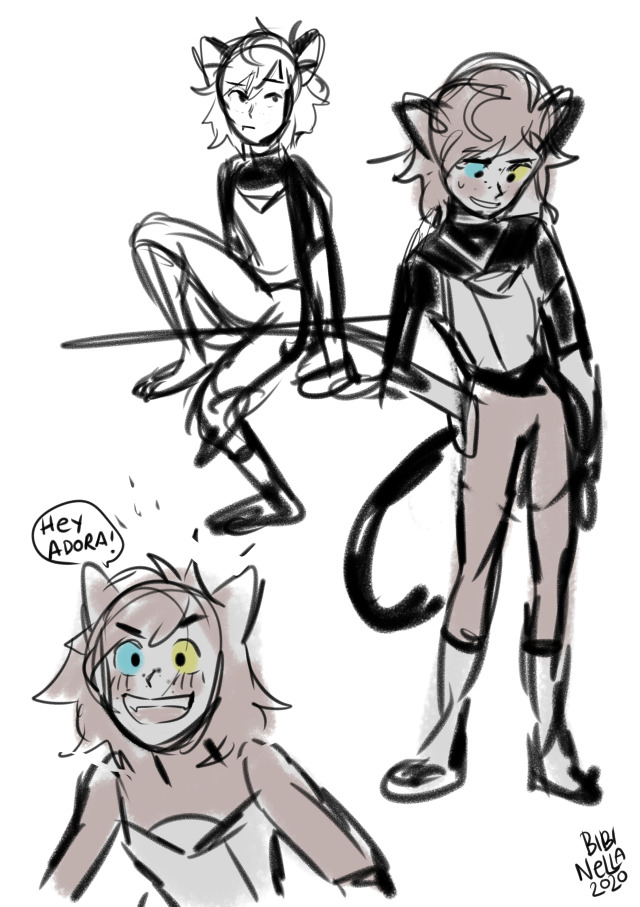 catra with bobcut and adora w long long hair? yes