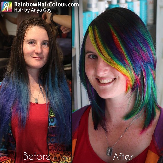 Rainbow Hair Colour Zoe S New Hair So The Back Panel And Fringe