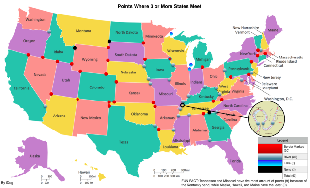 5 points where states meet