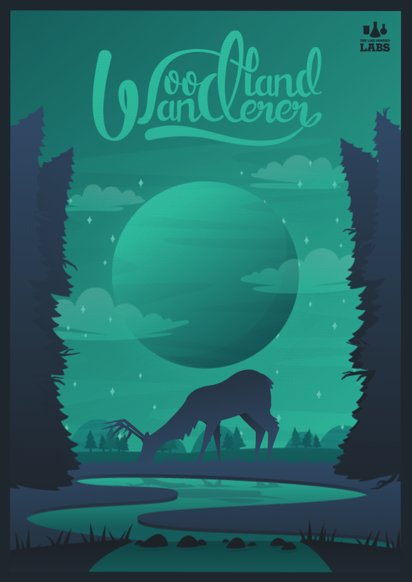 Witness the world of the Woodland Wanderer. This looping poster is Sci-Fi meets Attenborough, implementing a cool and tranquil palette. Tariq Al-Ani is a Graphic Designer / Animator at The Like Minded www.thelikeminded.co.uk