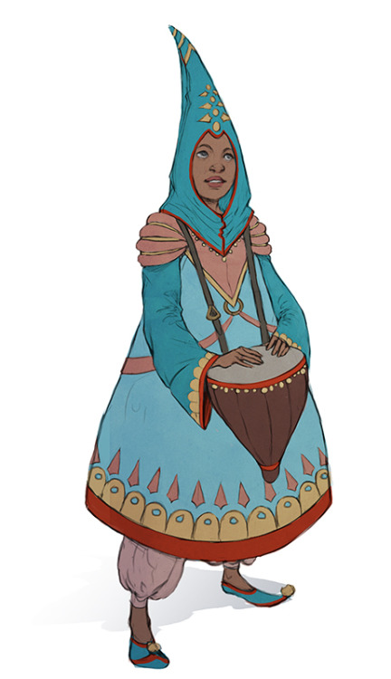 Post work doodle, a simple drummer girl (kinda like a bard,...