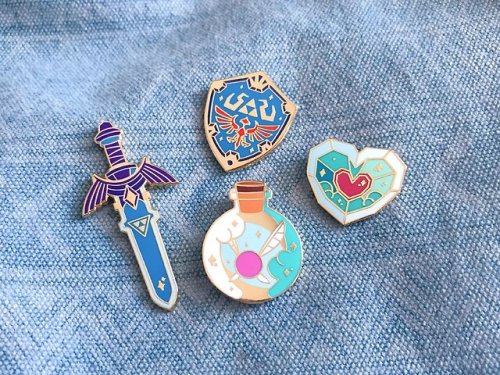 retrogamingblog:Legend of Zelda Pins made by Lily Xia