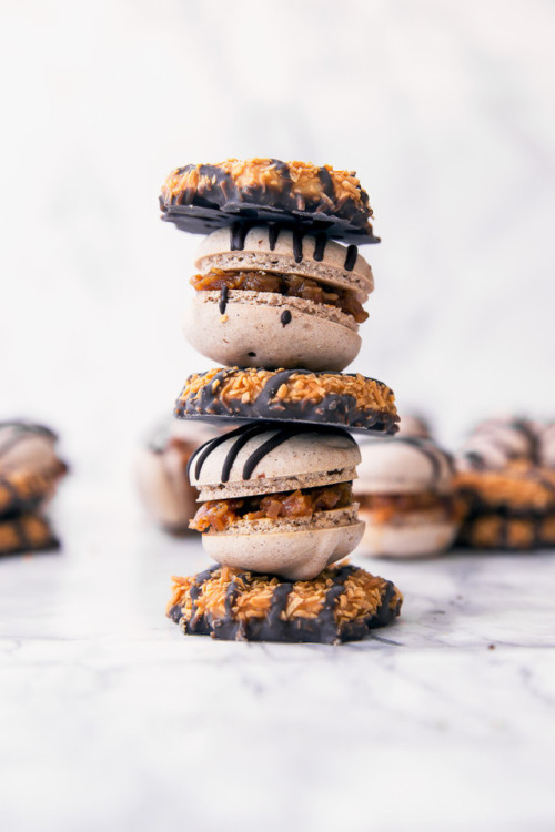 sweetoothgirl:Samoas Macarons