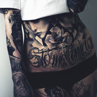 stomach sleeve tattoos