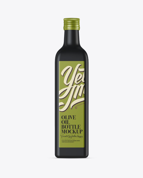 Download deSymbol — 0.75L Black Glass Olive Oil Bottle Mockup ... Free Mockups
