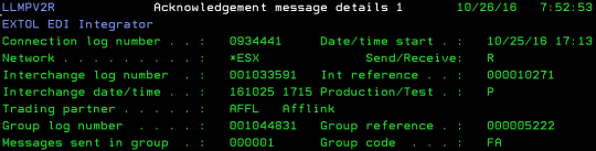 cleo extol integrator FA 997 ack message details
