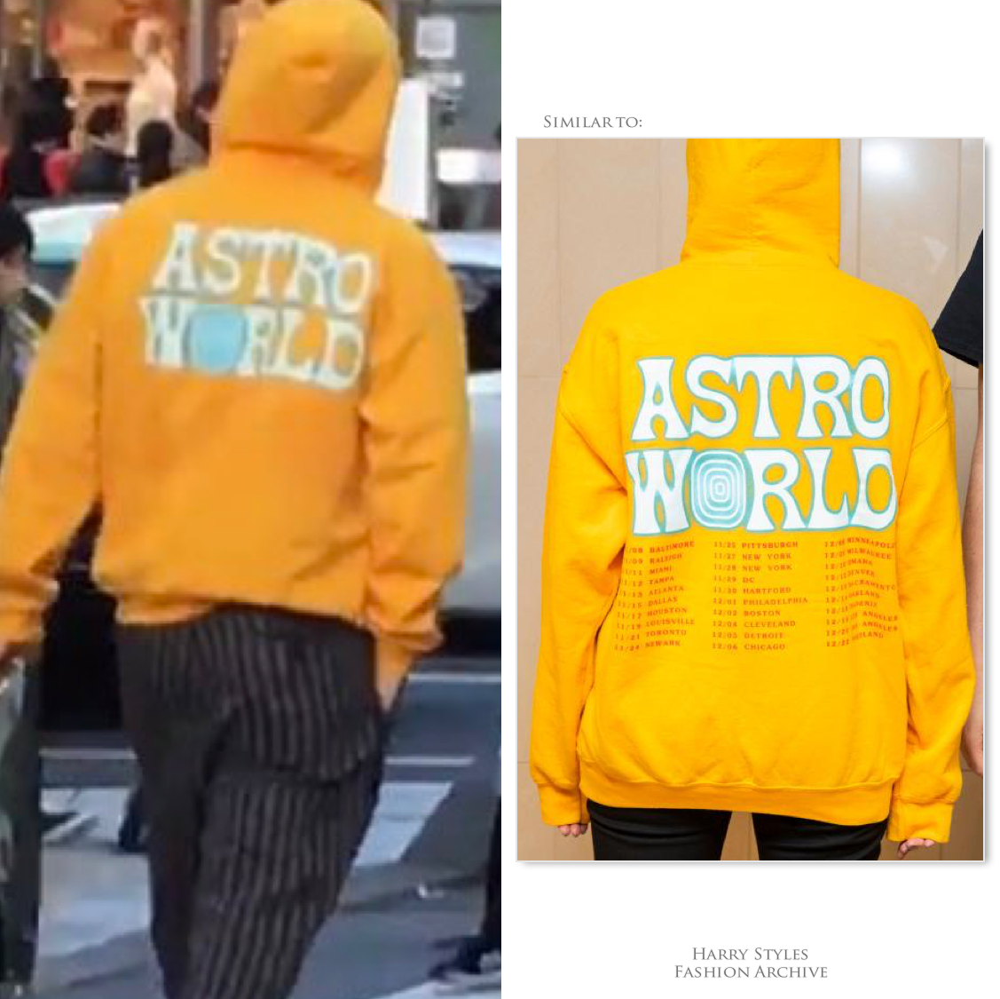 astroworld merch hoodie yellow