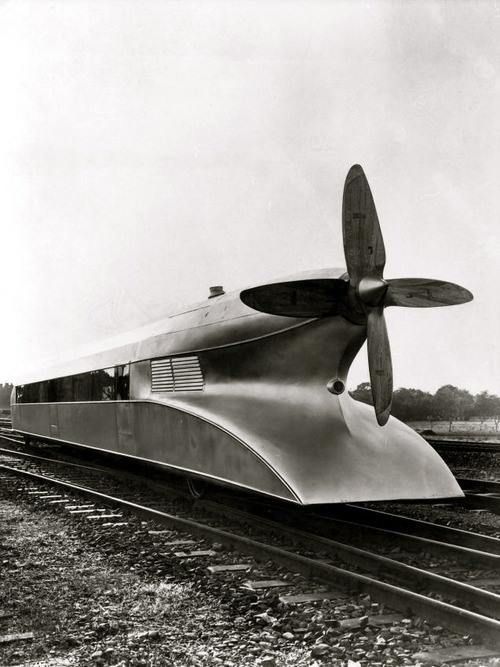 historicaltimes:1931: German Schienenzeppelin hits 120 mph via...