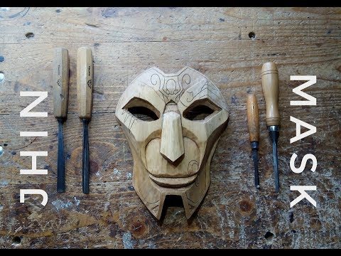 WoodworksGeek Jhin Mask Hand Carving Timelapse