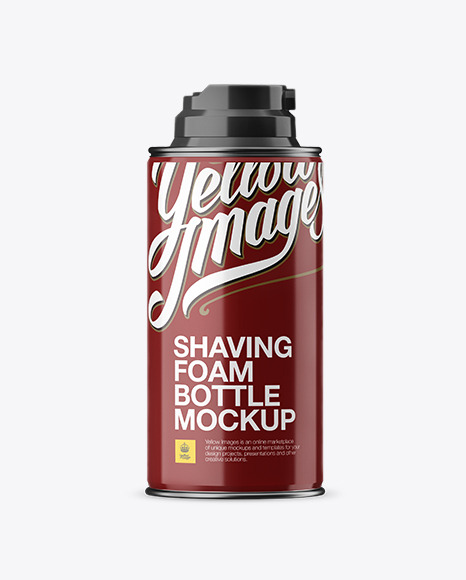 Download deSymbol — Glossy Shaving Foam Bottle Mockup Download...