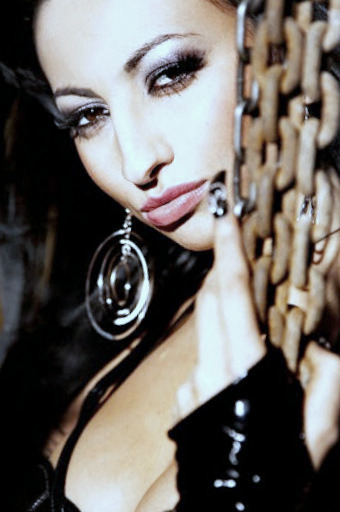 polish model big nose unique nose black pvc black fingernails