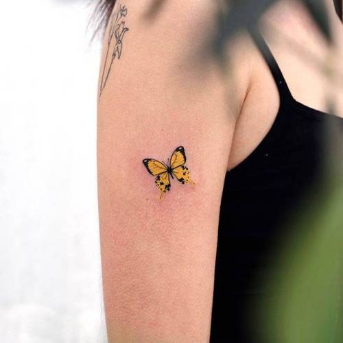 By Siyeon, done at Studio by Sol, Seoul. http://ttoo.co/p/34672 insect;small;siyeon;micro;butterfly;animal;tiny;ifttt;little;illustrative;upper arm