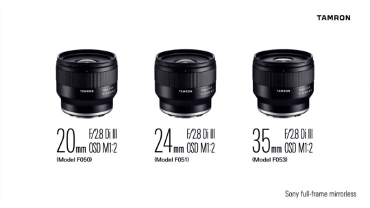 Novas atualizações de firmware para Lentes Tamron 20mm, 24mm, 35mm