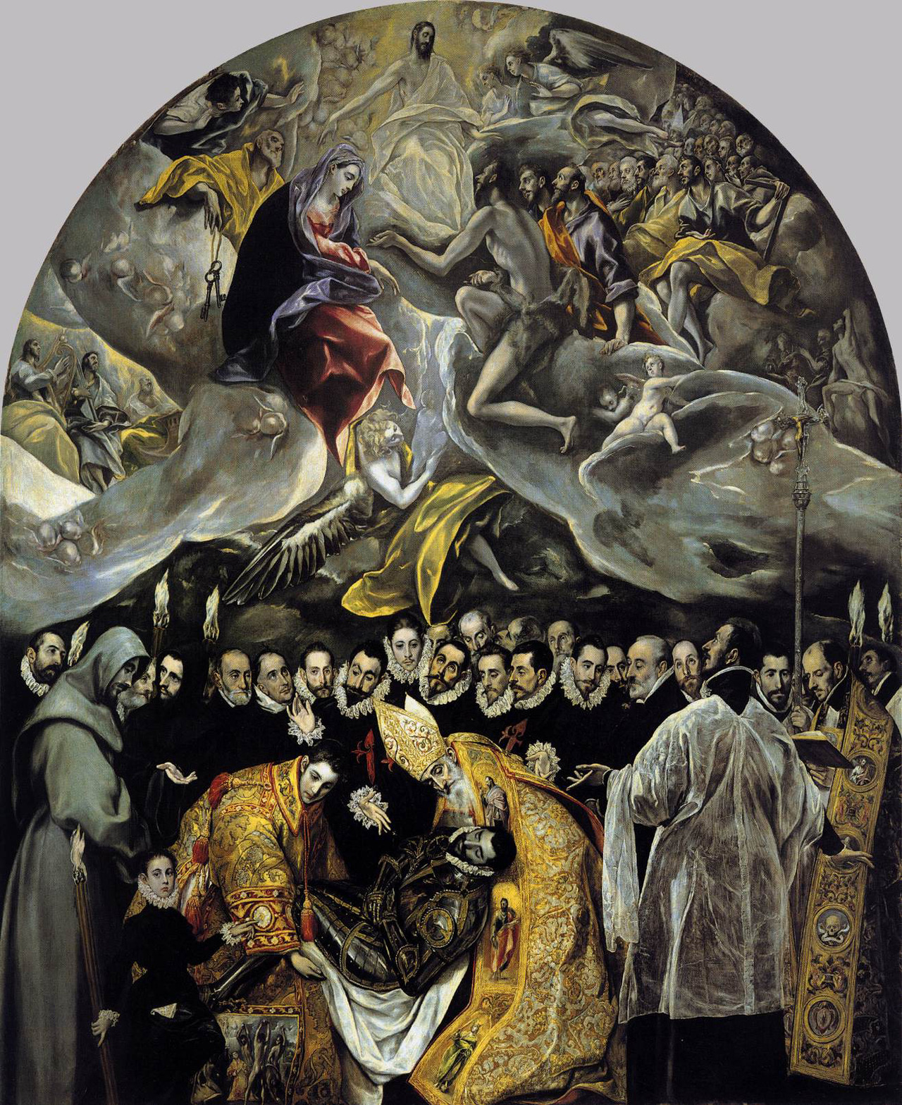 The Burial of the Count of Orgaz by El Greco (DomÃ©nikos TheotokÃ³poulos), 1586 (Iglesia de Santo TomÃ©, Toledo ES)