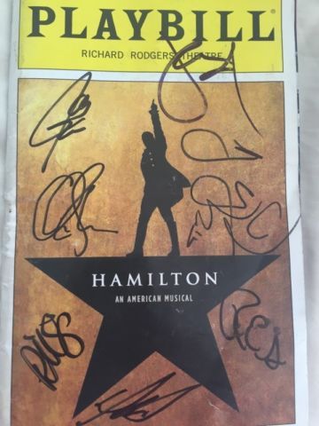 Who signed this Hamilton playbill?