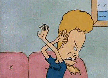 beavis and butthead waving get away 90s cartoon gif daily vca