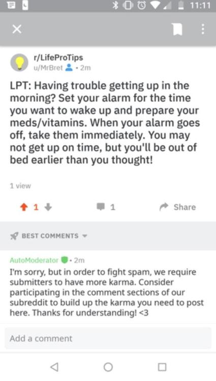 shittylifeprotips:SLPT Want to whore karma? Just repost...