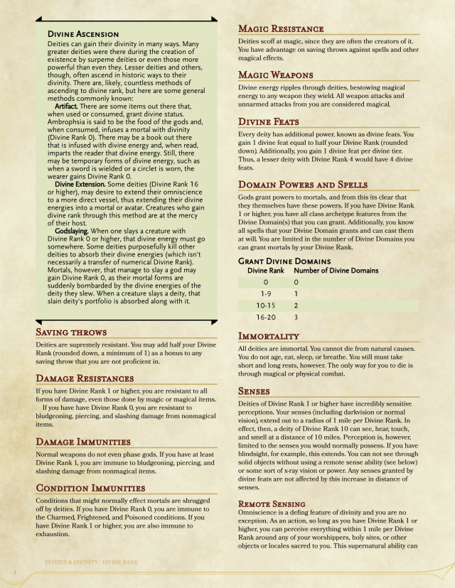 DnD 5e Homebrew — Deities & Divinity by impersonater