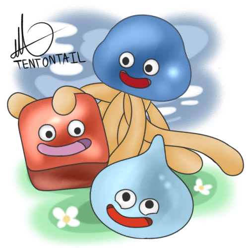 tentontail:inktober the second, and I did some slimes from...