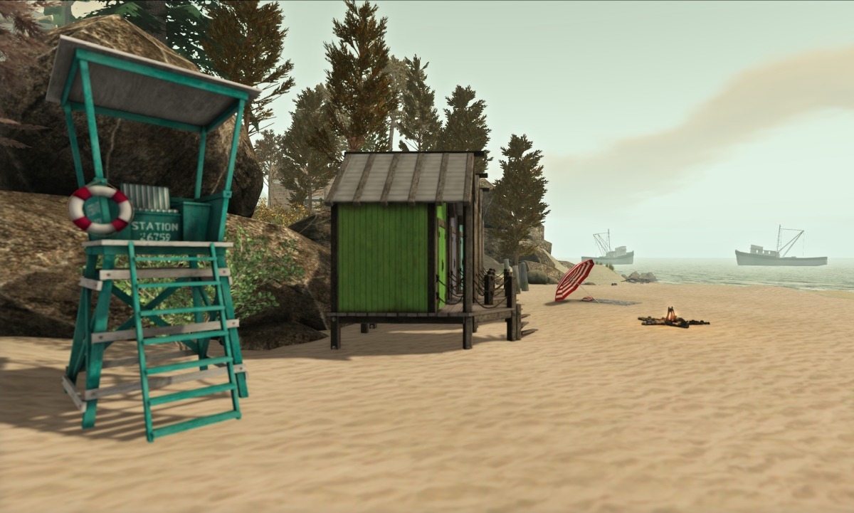 The beach area