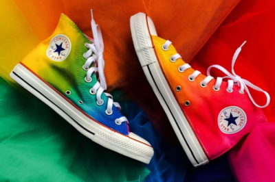 rainbow coloured converse