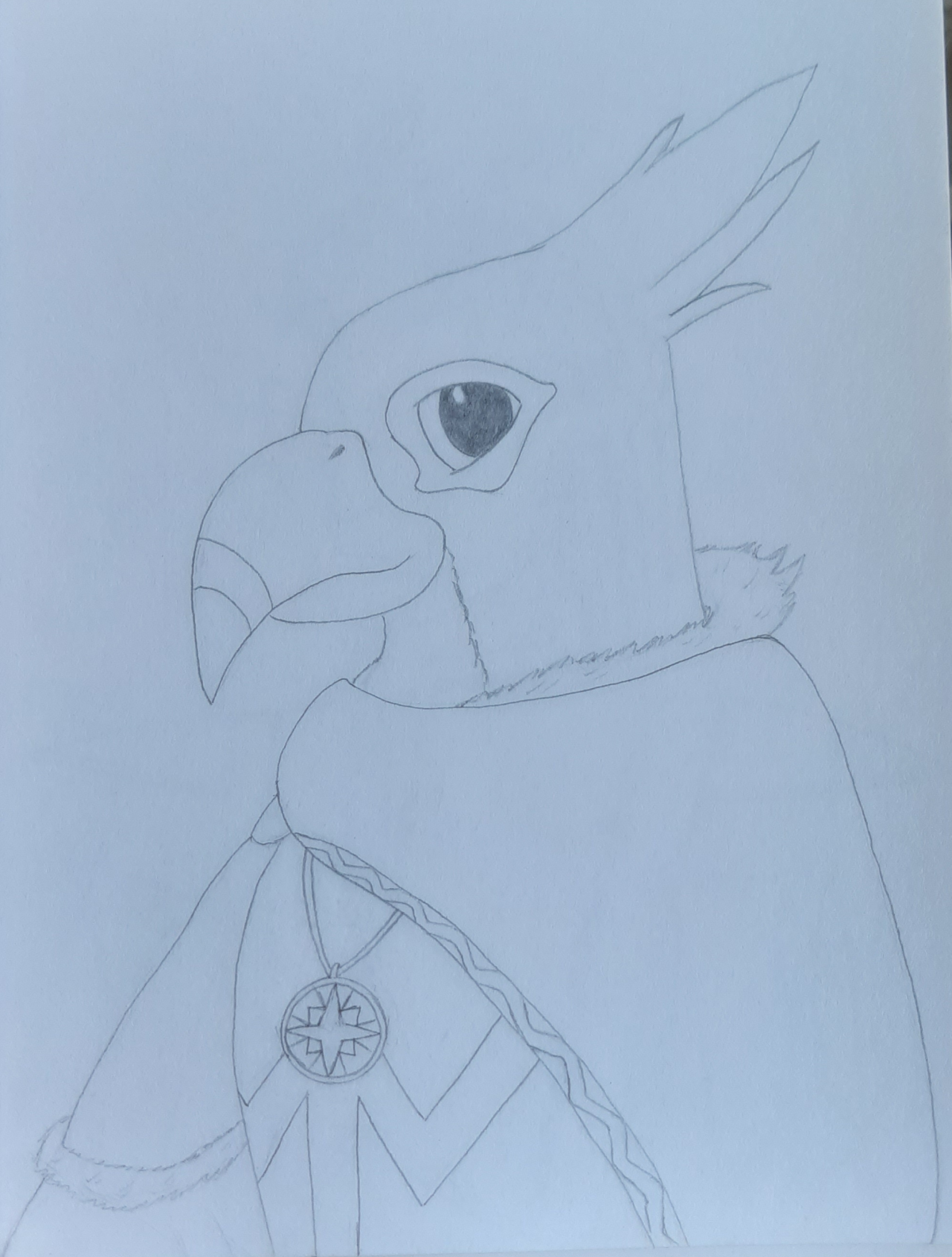 A pencil sketch of Qillek Ad Khollar from High Rollers Aerois