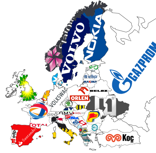 Largest Company In Each European Country ... - Maps On The Web