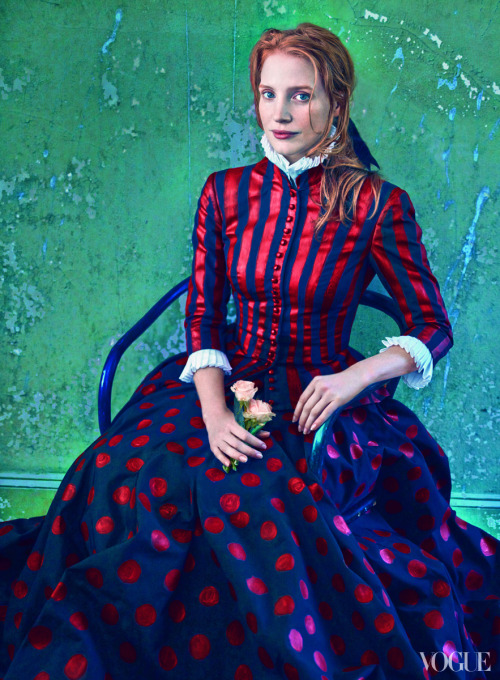 Chastain poses as Vincent van Gogh’s La Mousmé, 1888. Alexander...