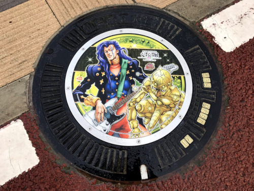 highdio:Photos of those Jojo manhole covers in Sendai at...