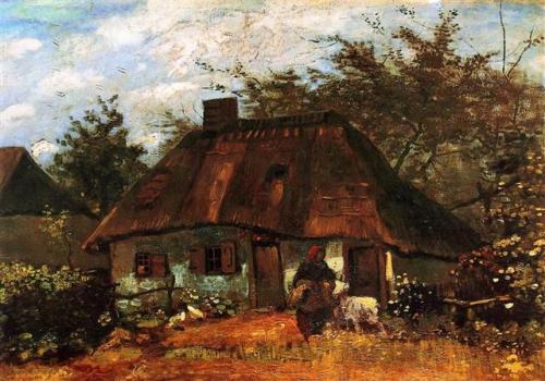 vincentvangogh-art:Cottage and Woman with...